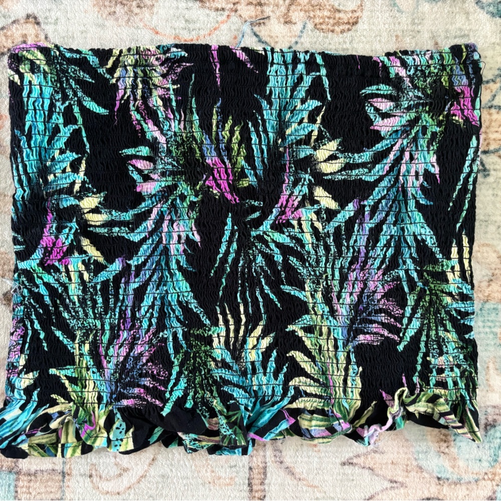 India Boutique Multicolor Tropical stretch tube top